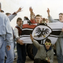 Frühjahr 1990: Nazi-Hools des BFC Dynamo, im ostberliner Jahn-Stadion.
